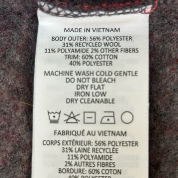 Prana Mattea Wool Blend Chevron Pattern Top Mock Neck Sz M Asymmetrical Hem - Picture 8 of 13